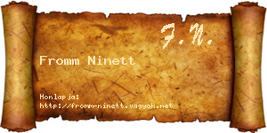 Fromm Ninett névjegykártya